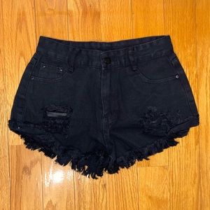 Black Denim Shorts